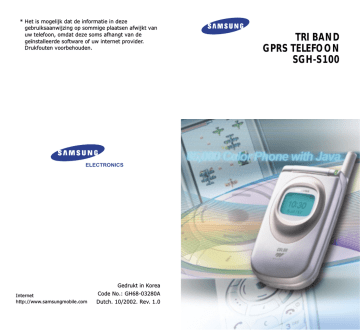 Samsung SGH-S100 Handleiding | Manualzz