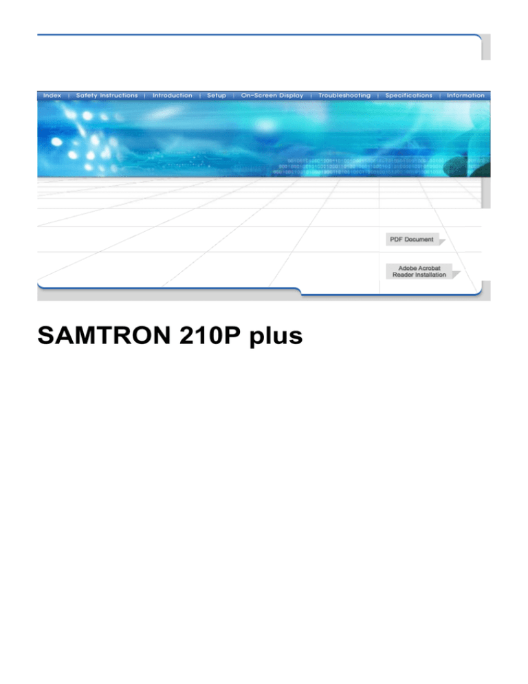 Samsung 210PPLUS User manual Samsung 210PPLUS User manual