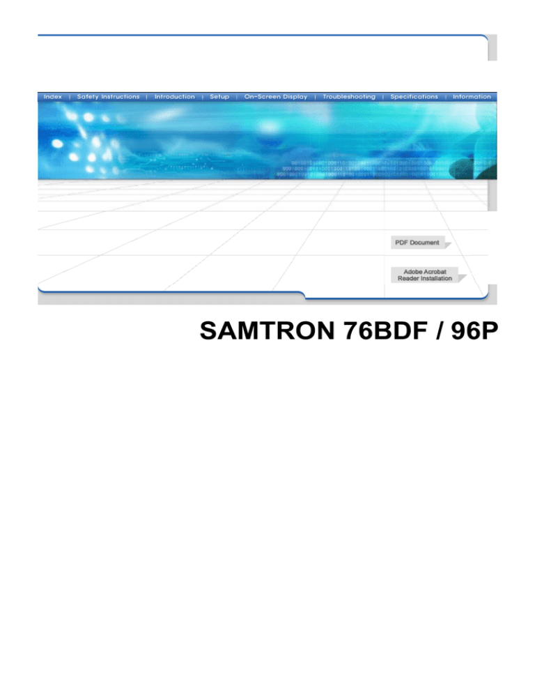 Samsung 76BDF User manual Samsung 76BDF User manual