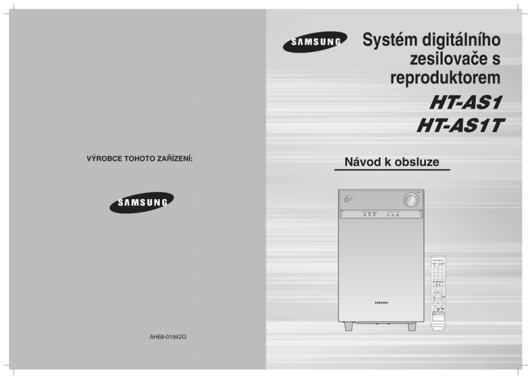 Samsung HT-AS1 User's manual Samsung HT-AS1 User's manual