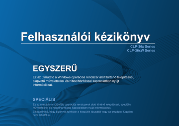 Samsung CLP-360 Felhasználói kézikönyv | Manualzz Samsung CLP-360 Felhasználói kézikönyv | Manualzz