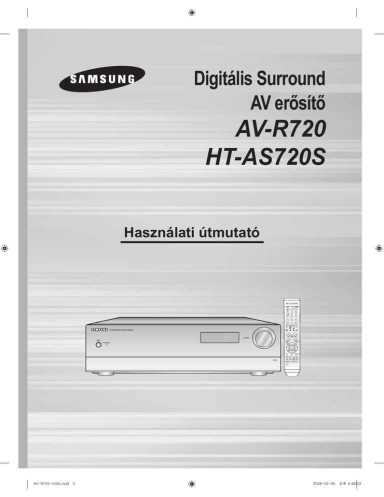Samsung HT-AS720, AV-R720 User's manual Samsung HT-AS720, AV-R720 User's manual