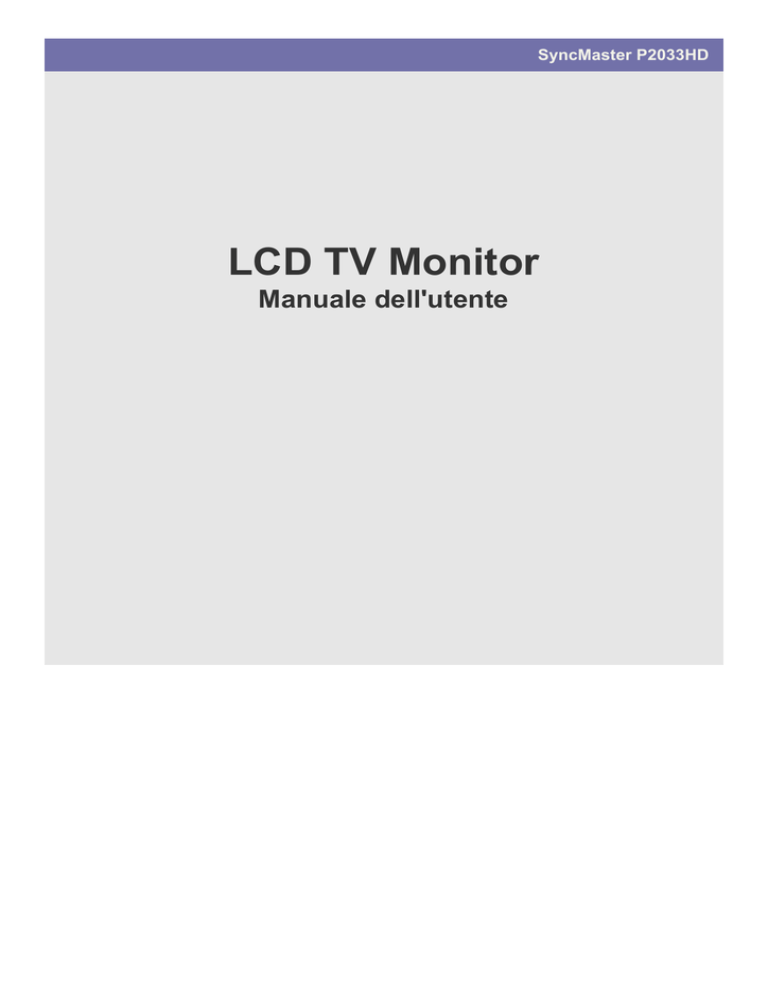 Samsung 2033HD User manual Samsung 2033HD User manual