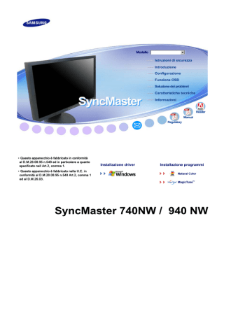 Samsung 940NW Manuale utente | Manualzz Samsung 940NW Manuale utente | Manualzz