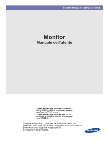 Samsung S19B150N Manuale utente | Manualzz Samsung S19B150N Manuale utente | Manualzz
