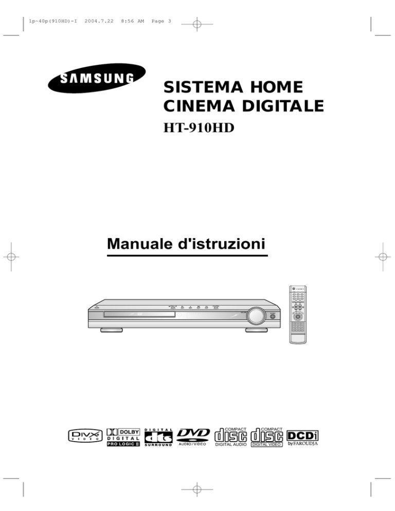 Samsung HT-910 User manual Samsung HT-910 User manual