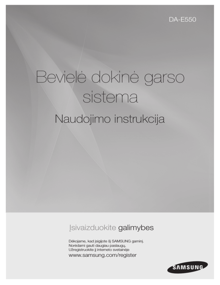 Samsung DA-E550 User manual Samsung DA-E550 User manual