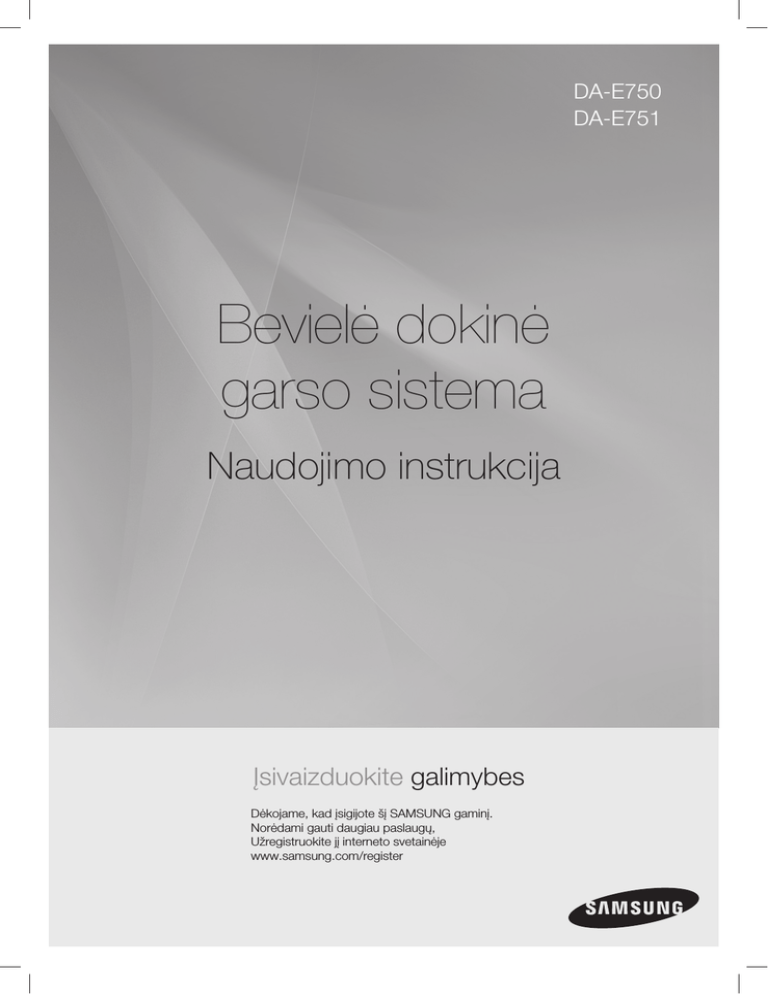 Samsung DA-E750 Owner's manual Samsung DA-E750 Owner's manual
