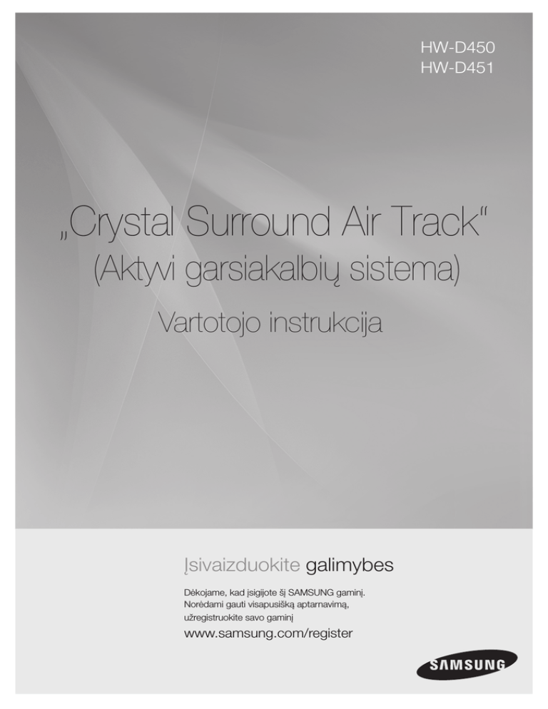 Samsung HW-D450 User manual Samsung HW-D450 User manual