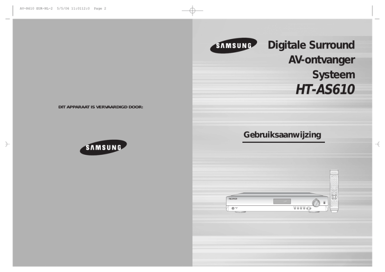 Samsung HT-AS610 User manual Samsung HT-AS610 User manual