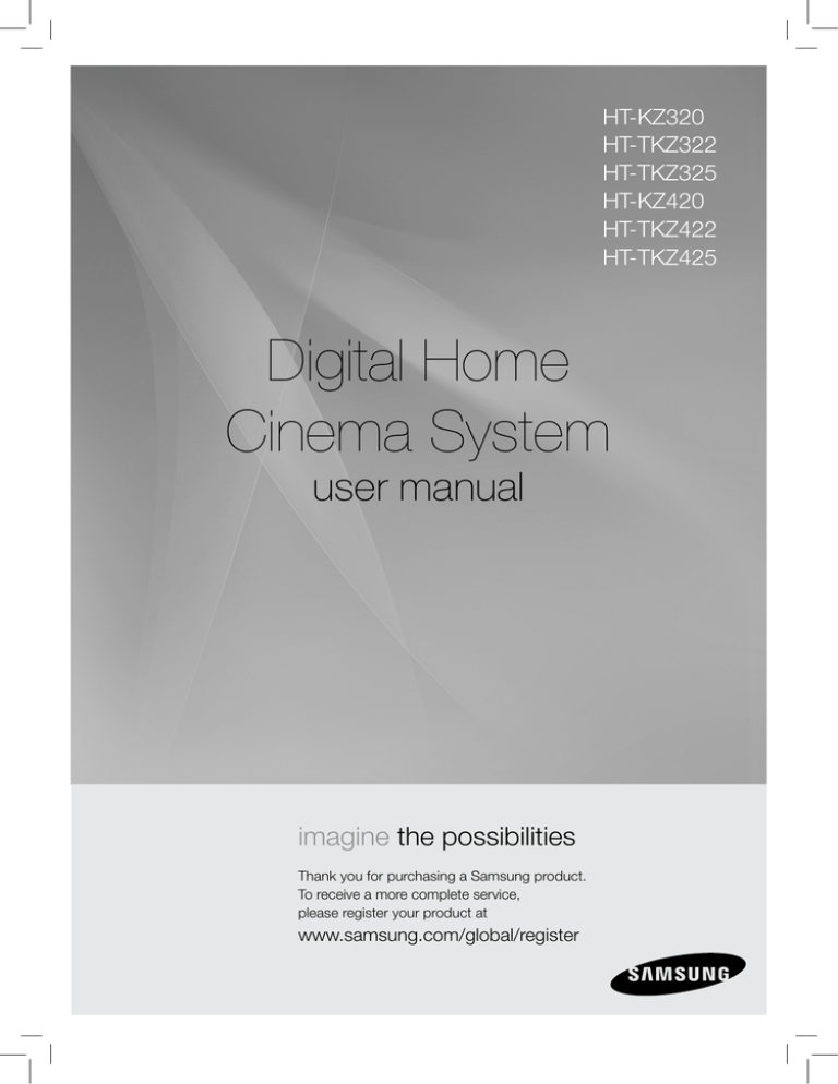 Samsung HT-TKZ325, HT-TKZ425 User manual Samsung HT-TKZ325, HT-TKZ425 User manual