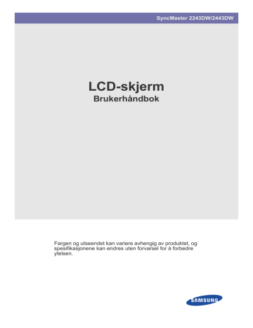 Samsung 2443DW Owner's manual Samsung 2443DW Owner's manual
