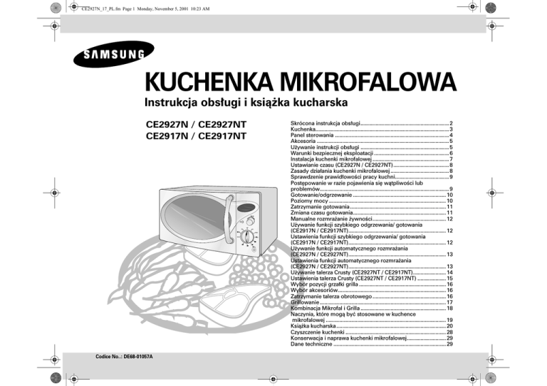 Samsung CE2927NT User manual Samsung CE2927NT User manual