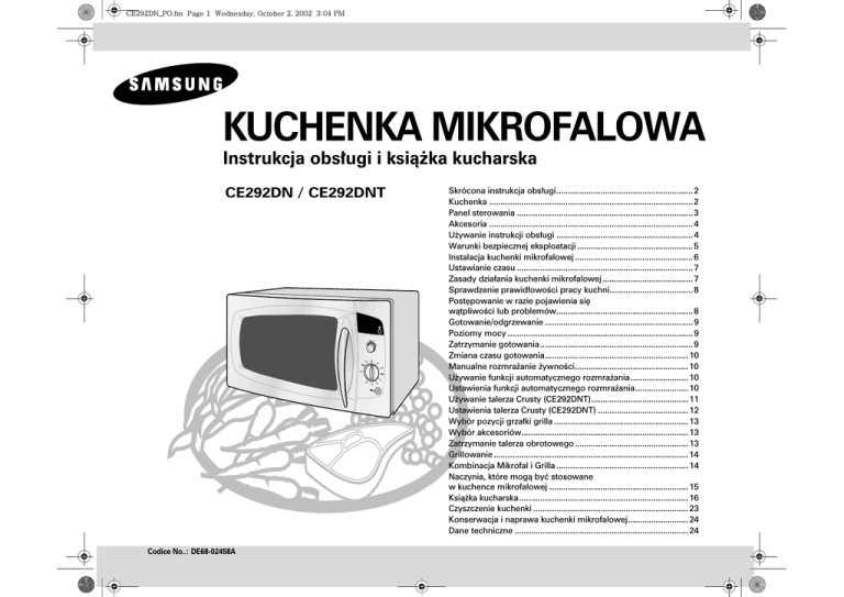 Samsung CE292DN User manual Samsung CE292DN User manual