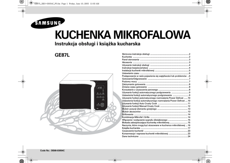 Samsung GE87L-S User manual Samsung GE87L-S User manual