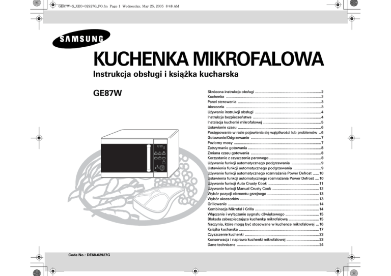 Samsung GE87W User manual Samsung GE87W User manual
