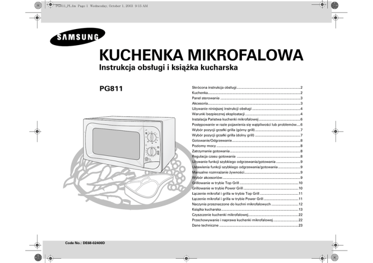 Samsung PG811 Owner's manual Samsung PG811 Owner's manual