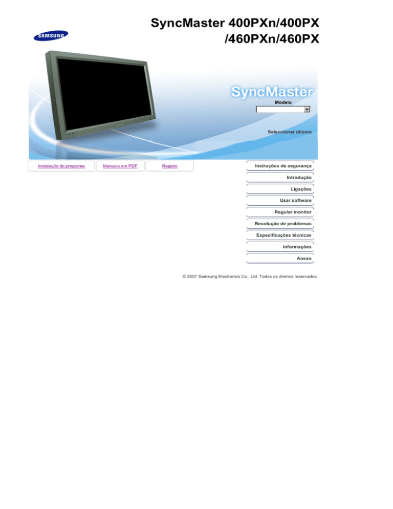 Samsung 460PXN, 460PX, 400PXN, 400PX User manual Samsung 460PXN, 460PX, 400PXN, 400PX User manual