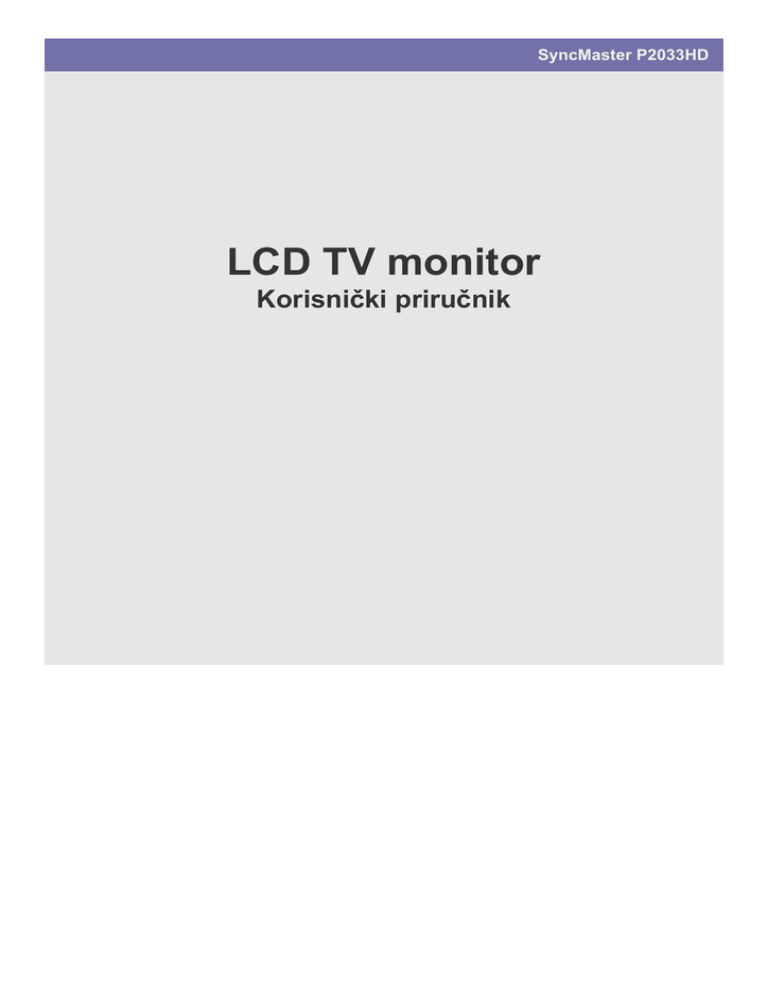 Samsung 2033HD User's manual Samsung 2033HD User's manual