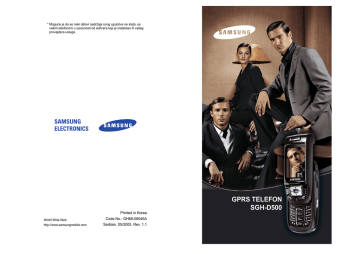 Samsung SGH-D500 User manual | Manualzz Samsung SGH-D500 User manual | Manualzz