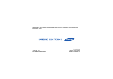 Samsung GT-S8300 Používateľská príručka | Manualzz
