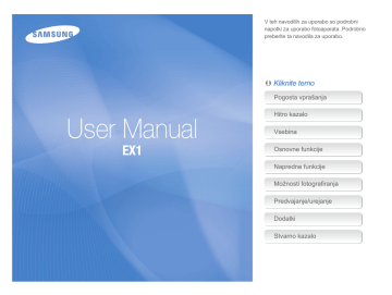 Samsung EX1 Navodila za uporabo | Manualzz