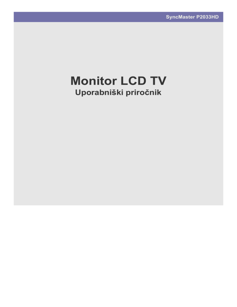 Samsung 2033HD User manual Samsung 2033HD User manual