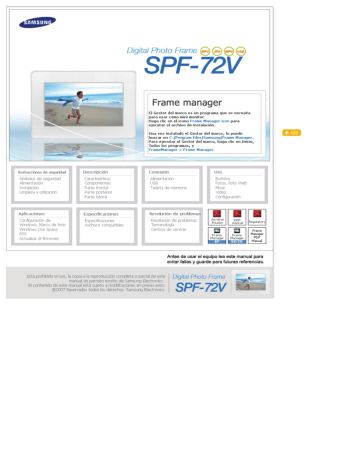 Samsung SPF-72V Manual de usuario | Manualzz Samsung SPF-72V Manual de usuario | Manualzz
