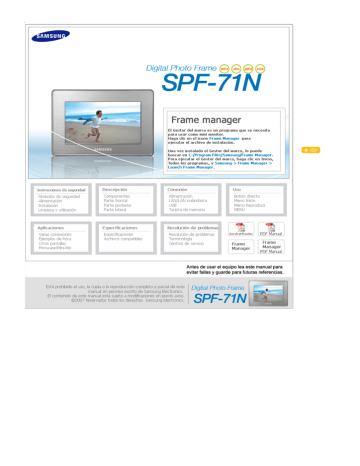 Samsung SPF-71N Manual de usuario | Manualzz Samsung SPF-71N Manual de usuario | Manualzz