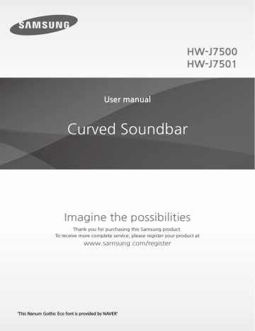 Samsung HW-J7500 User's manual Samsung HW-J7500 User's manual