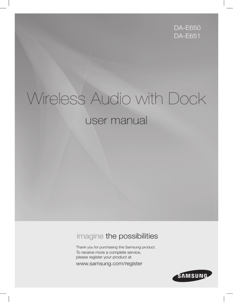 Samsung DA-E650, DA-E651 User manual Samsung DA-E650, DA-E651 User manual