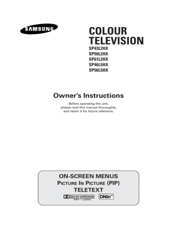 Samsung SP-46L5H User's manual Samsung SP-46L5H User's manual