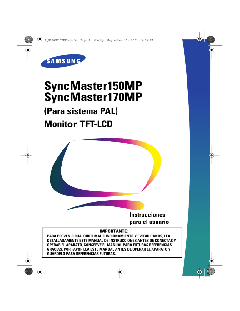 Samsung 150MP, 170MP User's manual Samsung 150MP, 170MP User's manual