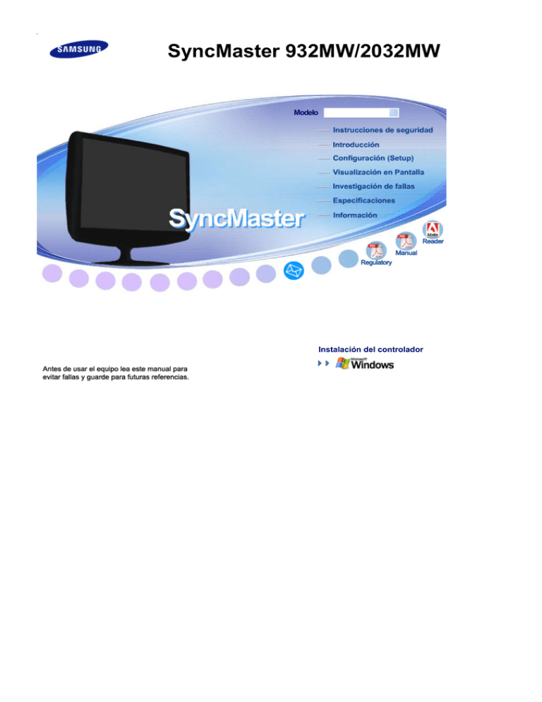 Samsung 932MW, 2032MW User manual Samsung 932MW, 2032MW User manual