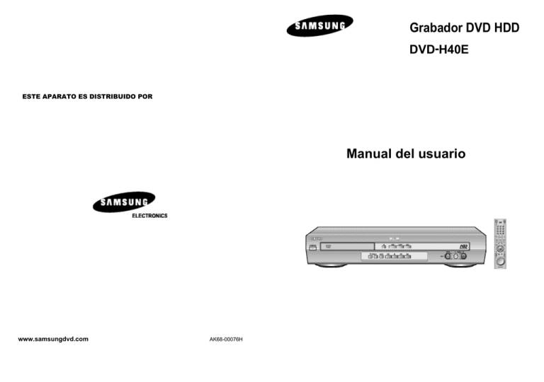Samsung DVD-H40E User's manual Samsung DVD-H40E User's manual