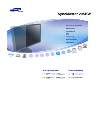 Samsung 205BW Bruksanvisningar | Manualzz