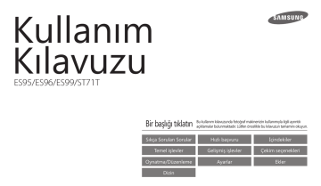 Temel işlevler. Samsung SAMSUNG ES95, ES95 | Manualzz Temel işlevler. Samsung SAMSUNG ES95, ES95 | Manualzz
