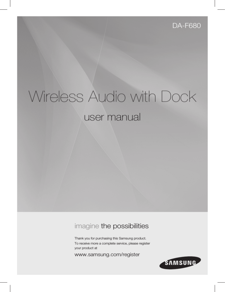 Samsung DA-F680 User's manual Samsung DA-F680 User's manual