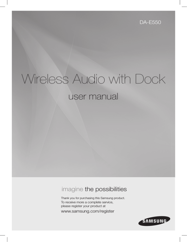 Samsung DA-E550 User's manual Samsung DA-E550 User's manual