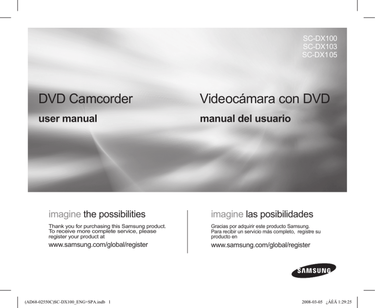 Samsung VP-D381, SC-DX105, SC-DX103, SC-DX100 User manual Samsung VP-D381, SC-DX105, SC-DX103, SC-DX100 User manual