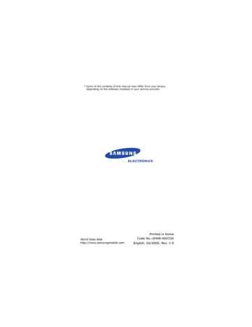 Samsung SGH-N700 User guide Samsung SGH-N700 User guide