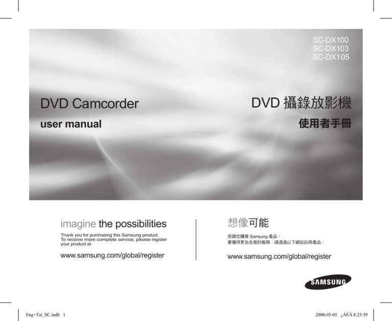 Samsung VP-D381, SC-DX105, SC-DX103, SC-DX100 User manual Samsung VP-D381, SC-DX105, SC-DX103, SC-DX100 User manual