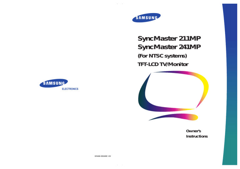 Samsung 211MP, 241MP User's manual Samsung 211MP, 241MP User's manual