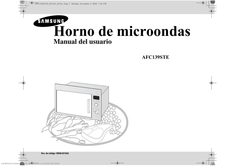 Samsung MT1099STD, AFC139STE User's manual Samsung MT1099STD, AFC139STE User's manual