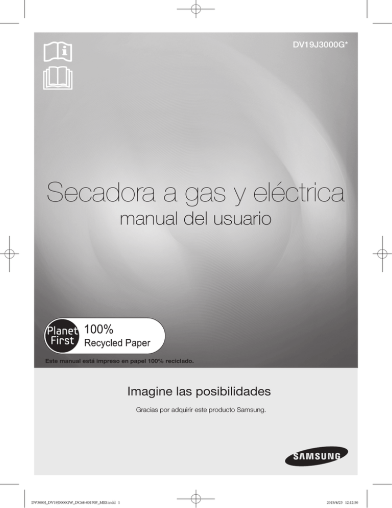 Samsung DV19J3000GW/AX User's manual Samsung DV19J3000GW/AX User's manual