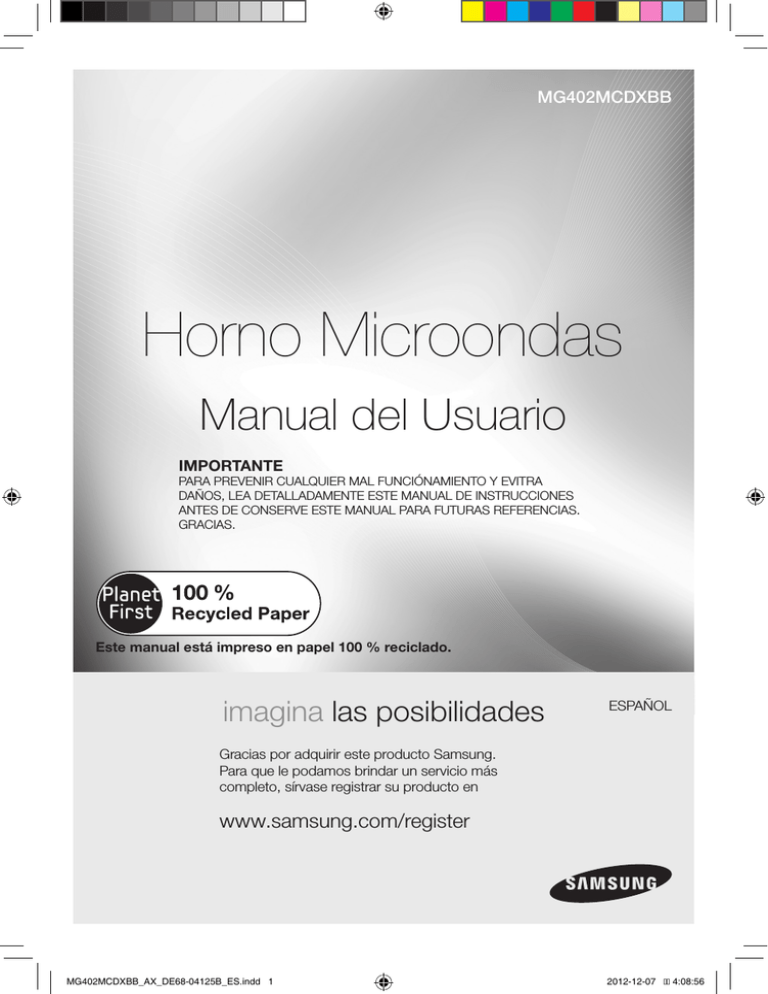 Samsung MG402MCDXBB User's manual Samsung MG402MCDXBB User's manual