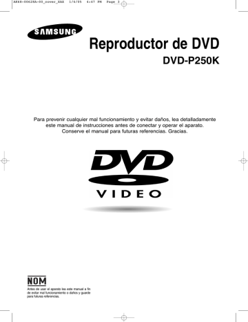 Samsung DVD-P250K Manual de usuario | Manualzz