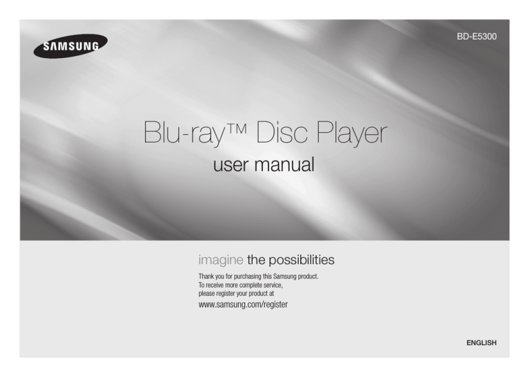 Samsung BD-E5300 User manual Samsung BD-E5300 User manual