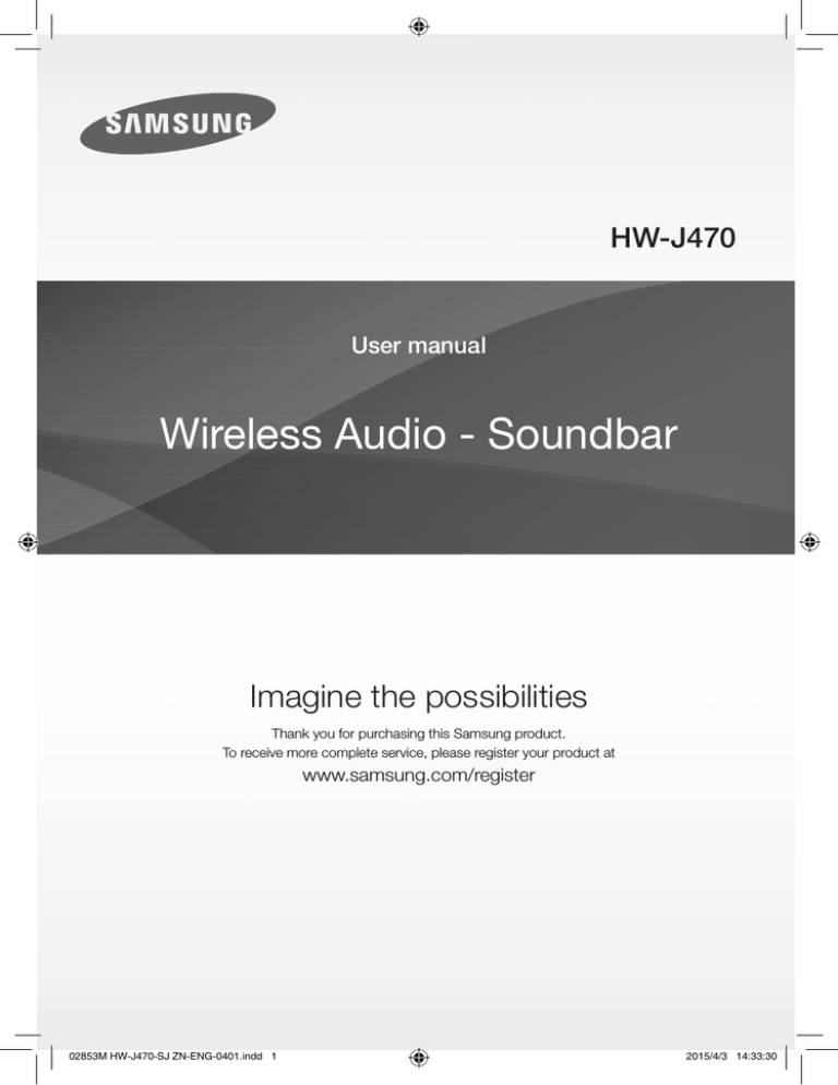 Samsung HW-J470 User's manual Samsung HW-J470 User's manual