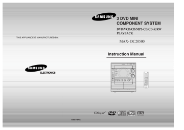 Samsung MAX-DC20500 Instruction manual | Manualzz